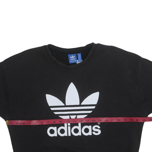 Adidas Womens Black Size 10 Crew Neck Pullover Sweatshirt