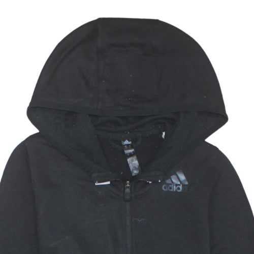Adidas Womens Black Full Zip Hoodie XS Hooded Sweatshirt Casual