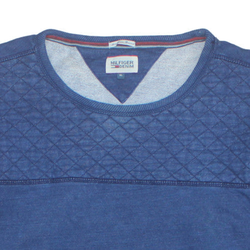 Additional view of Hilfiger Denim Men's Blue Quilted Crew Neck Sweatshirt XL