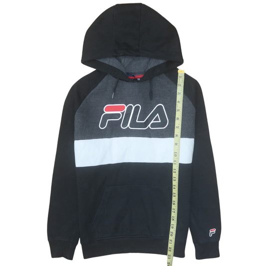 Fila Boys Black Colourblock Pullover Hoodie Size 14-15 Years