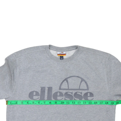 Ellesse Mens Grey Crew Neck Sweatshirt S Classic Logo Pullover