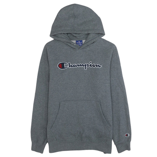 Champion Boys Grey XL 13-14 Years Pullover Hoodie Fleece Logo Sweatshirt
