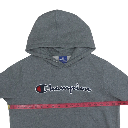 Champion Boys Grey XL 13-14 Years Pullover Hoodie Fleece Logo Sweatshirt