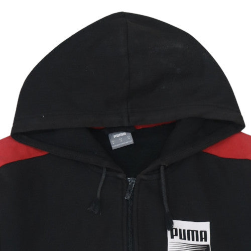 Additional view of Puma Men's Black Red Full Zip Hoodie, size M, Sportswear Hooded Sweatshirt
