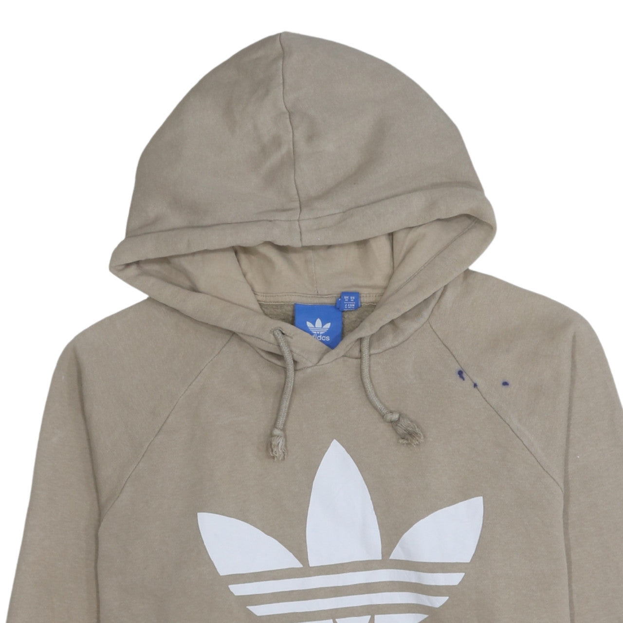 Additional view of adidas Men Beige Pullover Hoodie Medium Logo Fleece Sweatshirt