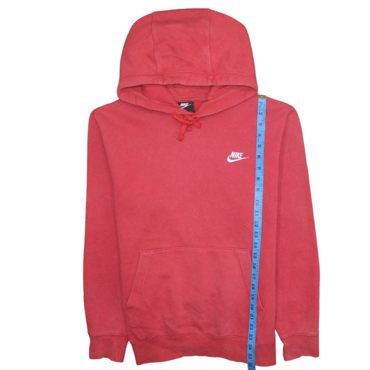 Nike Men's Red Pullover Hoodie Small Logo Fleece Sweatshirt