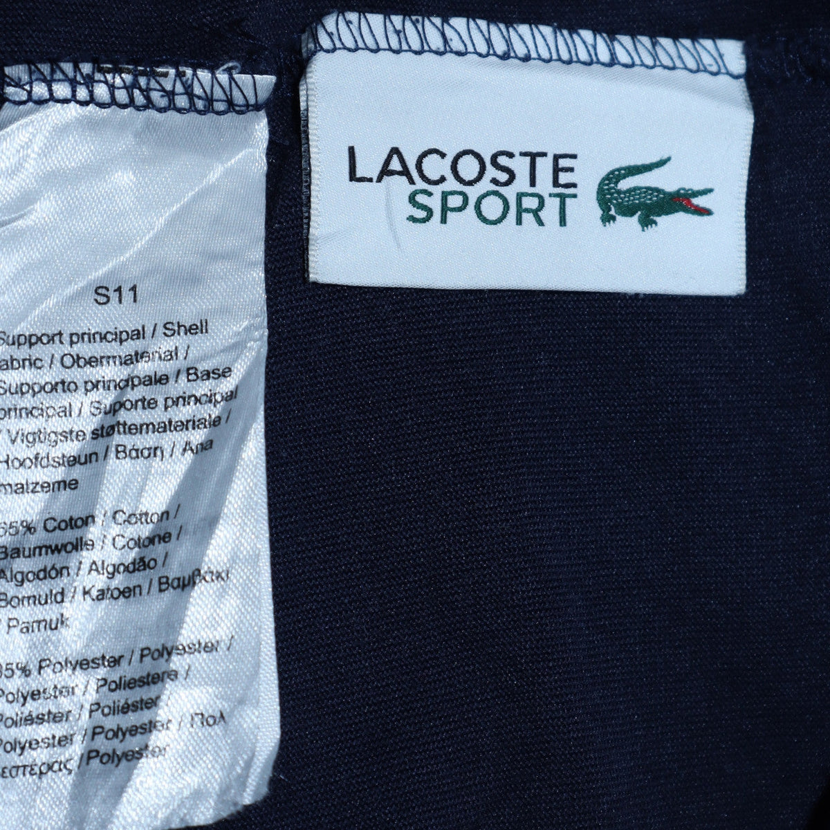 Additional view of Lacoste Sport Men's Blue XS Graphic Logo Crew Neck T-Shirt