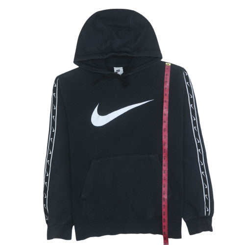 Nike Men's Black Pullover Hoodie Medium Sports Logo Fleece