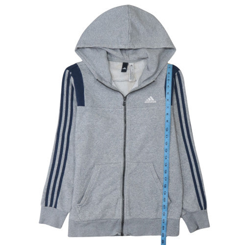 Adidas Men's Grey Full Zip Hoodie Size S Sports Fleece