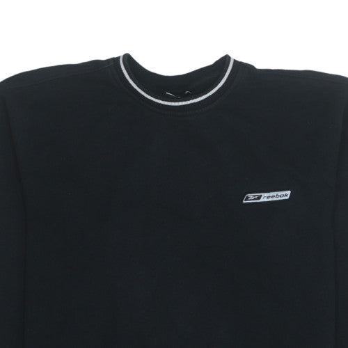 Reebok Men's Black Cotton Crew Neck Pullover Sweatshirt L