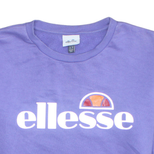 Additional view of Ellesse women’s purple logo crew neck sweatshirt uk 8