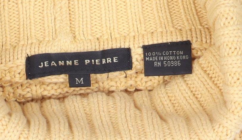 Jeanne Pierre Women’s Yellow Roll Neck Cable-Knit Jumper M