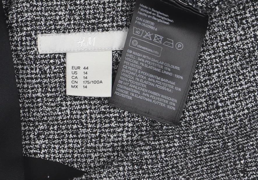 H&M Women Grey Tweed Fit & Flare Sleeveless Dress Size 14
