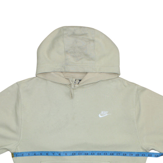 Nike Womens Beige Pullover Hoodie Small Cotton Blend Hooded Sweatshirt