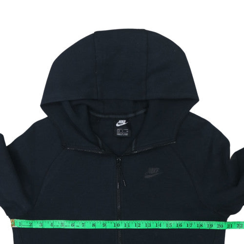 Nike Women Black Small Full Zip Hoodie Cotton Blend Activewear