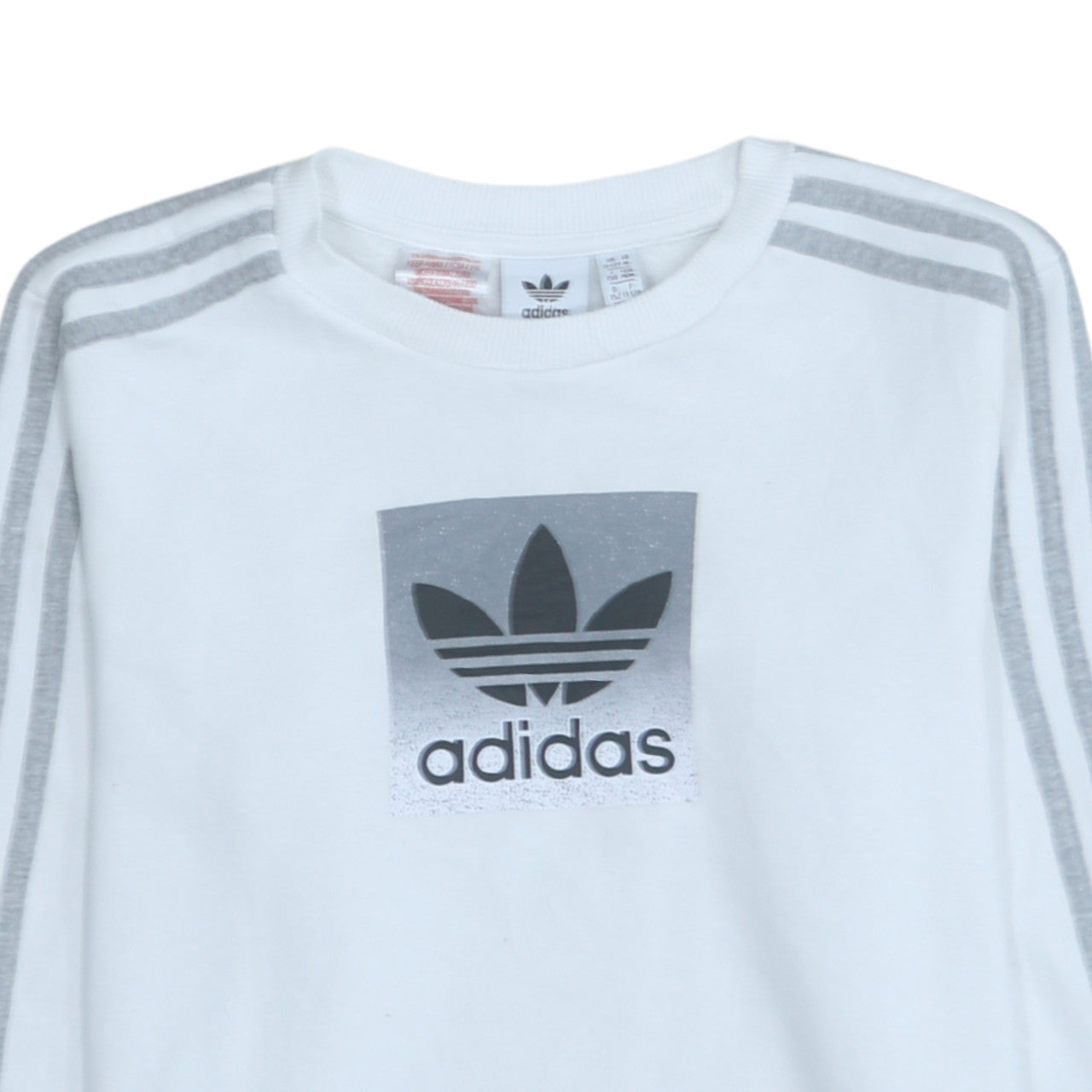 Additional view of Adidas boys’ white long sleeve pullover sweatshirt, size 11-12, years