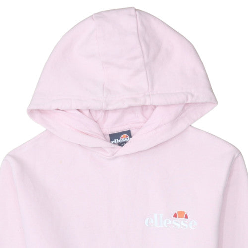 Additional view of Ellesse Women Pink Pullover Hoodie UK 8 Cotton Blend Logo Casual