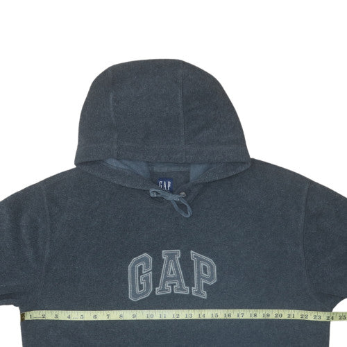GAP Men's Blue Pullover Hoodie L Fleece Logo Sweatshirt