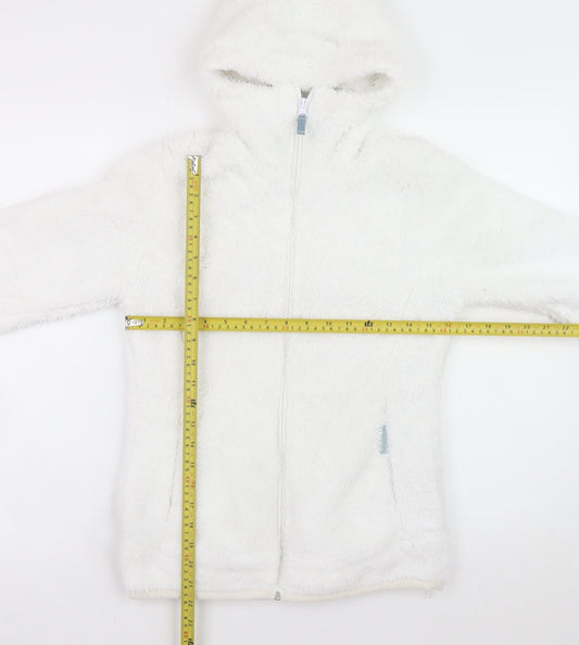 Decathlon Women's White Full Zip Hooded Fleece Hoodie Size Small
