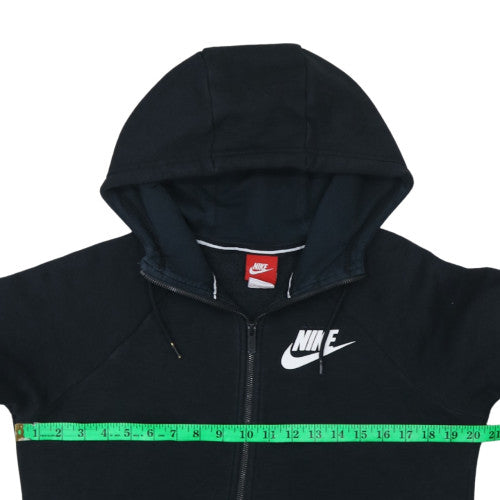 Nike Women's Black Full Zip Hoodie Small Cotton Blend