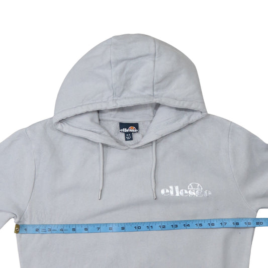 Ellesse Women Grey Pullover Hoodie UK 8 Cotton Blend Casual