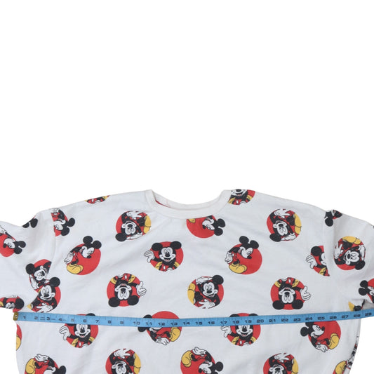 Disney Women's White Mickey Mouse Pullover Sweatshirt XL