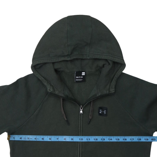 Under Armour Men's Green Small Full Zip Hoodie Cotton Blend