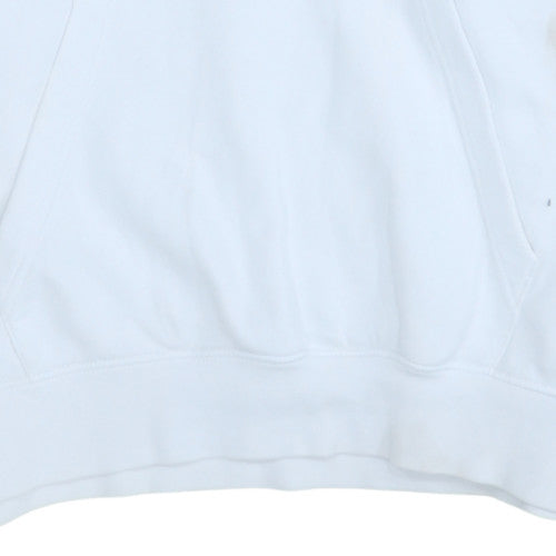 Nike Men's White Hoodie M Pullover Fleece Just Do It Logo Sweatshirt