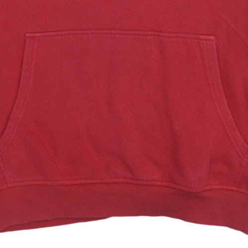 FILA Men's Red Pullover Hoodie Small Graphic Fleece Sweatshirt