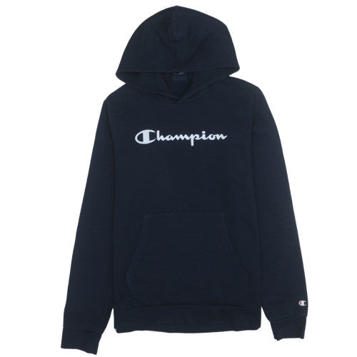 Additional front view of Champion boys’ black 2xl pullover fleece hoodie with logo print