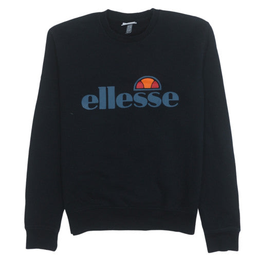 Ellesse Womens Black Crew Neck Pullover Sweatshirt UK 12