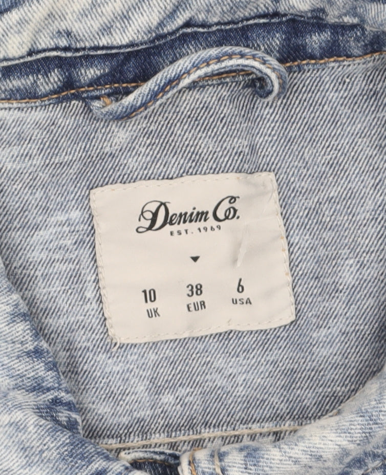 Additional view of Denim Co Women's Blue Cropped Denim Jacket, size 10, Classic Style