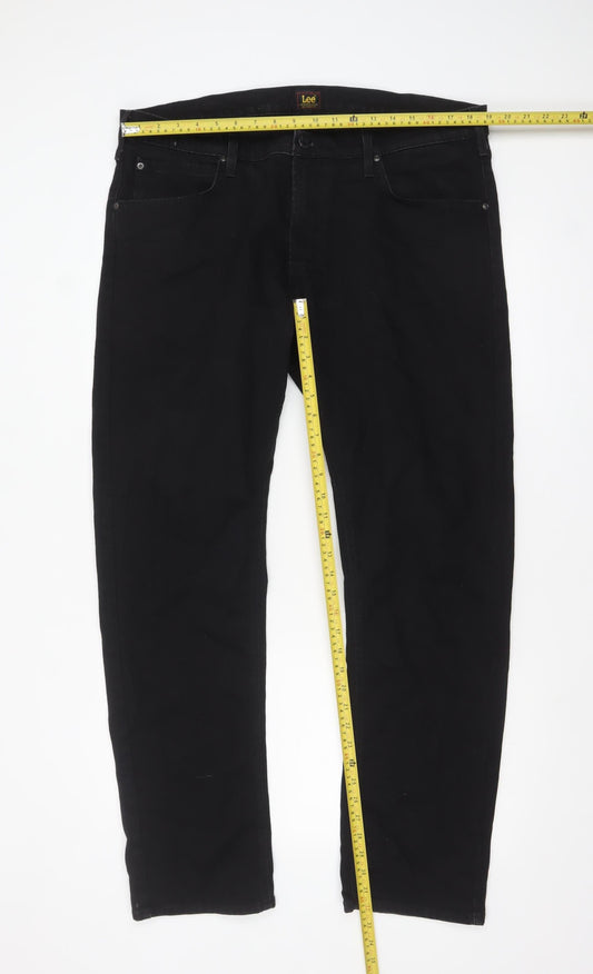 Lee Men's Black Daren Zip Fly Straight Regular Fit Jeans W38 L32