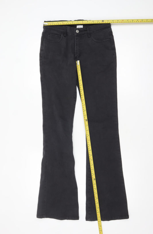 Streetwear Womens Black Flared Slim Stretch Jeans Size 5