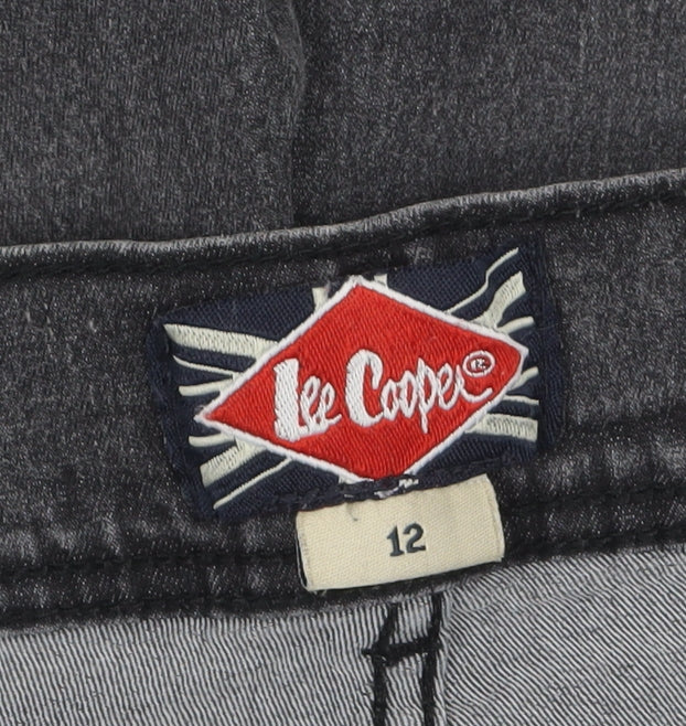 Lee Cooper Women Grey Denim Chino Shorts Size 12 Slim Fit