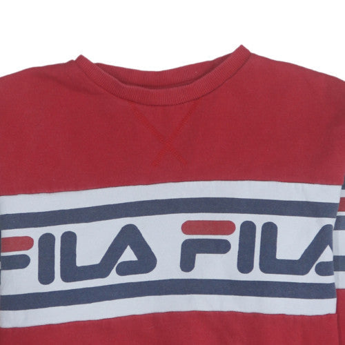 Additional view of Fila men’s red crew neck logo pullover sweatshirt m