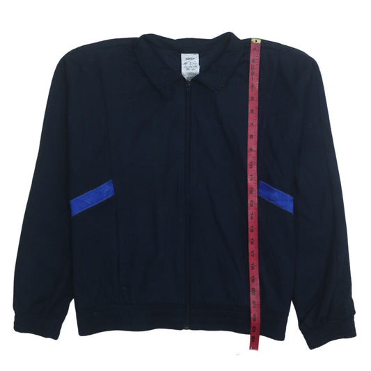 Adidas Women Navy Blue Full Zip Sweatshirt Size 12 Cotton Blend