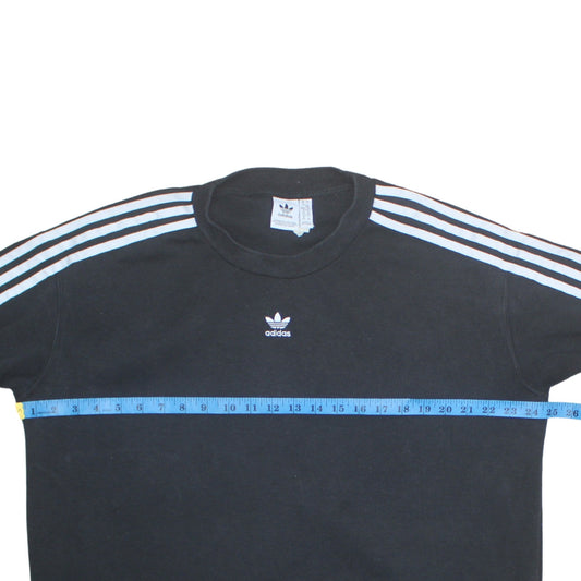 Adidas Womens Black Crew Neck Long Sleeve Sweatshirt Size 18