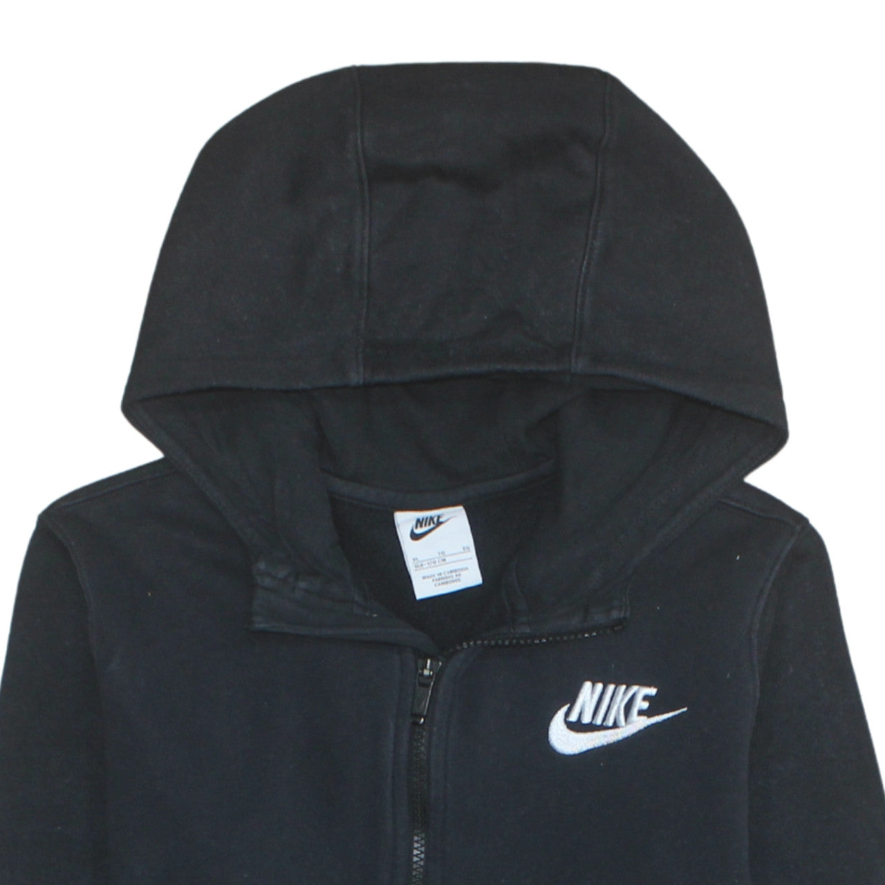 Nike Teens Black XL Full Zip Hoodie Sweatshirt with Logo