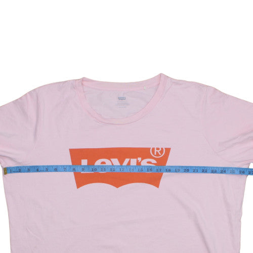 Levi's Women's Pink 3XL Basic Cotton Crew Neck T-Shirt
