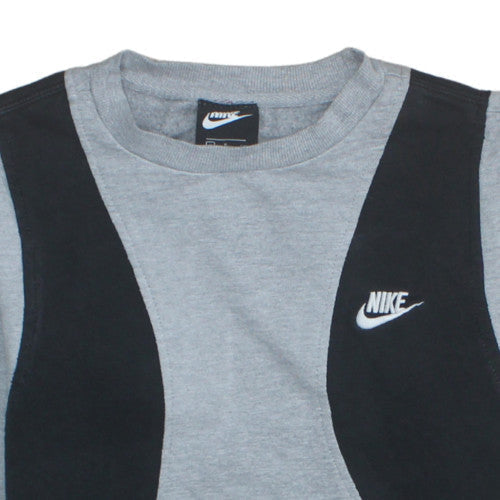 Nike Men's Grey & Black Crew Neck Sweatshirt Size S Classic Fleece
