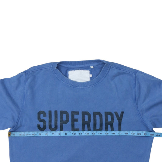 Superdry Men's Blue Crew Neck Graphic Sweatshirt Size M