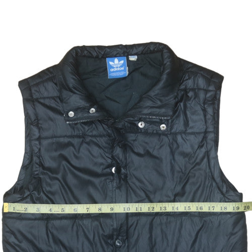 Adidas Mens Black Puffer Waistcoat Gilet Size M Quilted Polyester