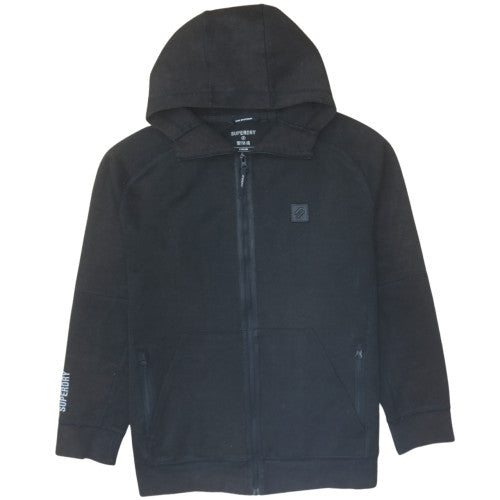 Superdry Men's Black Full Zip Hoodie Medium Fleece Sweatshirt