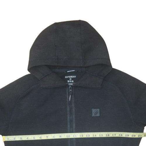 Superdry Men's Black Full Zip Hoodie Medium Fleece Sweatshirt