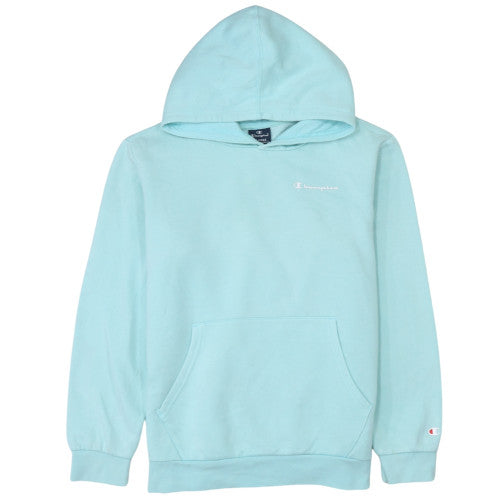 Additional front view of Champion girls’ blue pullover hoodie 13-14 years regular fit cotton blend