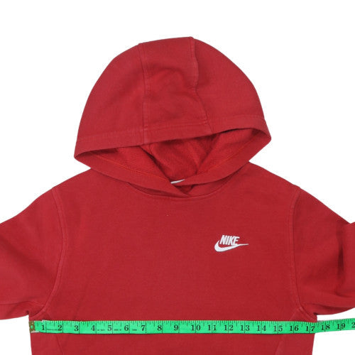Nike Boys Red Pullover Hoodie Sweatshirt M 13-14 Years Fleece Logo