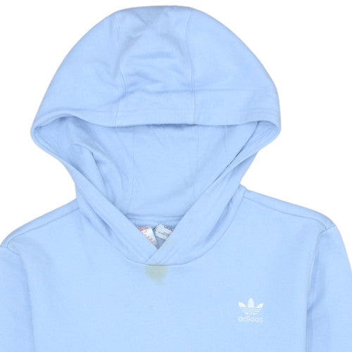 Additional view of Adidas girls’ blue pullover hoodie, size 14, years fleece logo hooded sweatshirt