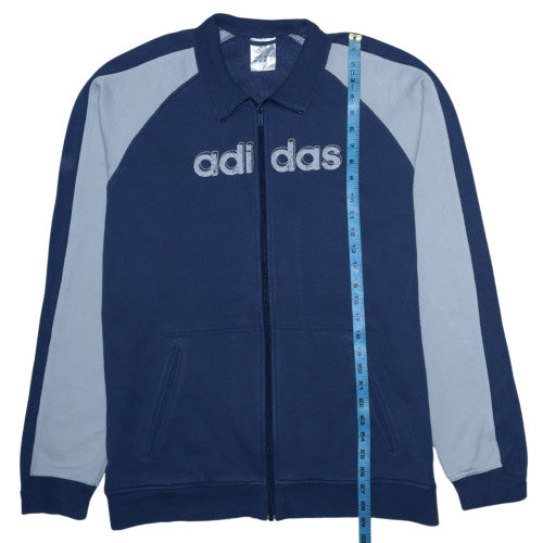 Adidas Mens Blue Full Zip Collared Sweatshirt Size L