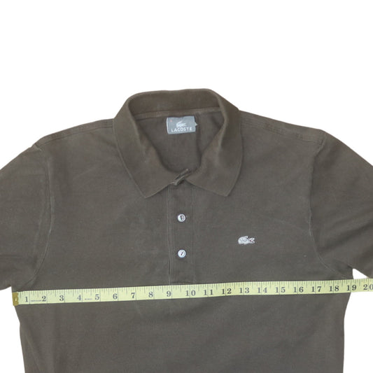 Lacoste Men's Brown Cotton Short Sleeve Polo Shirt Size L